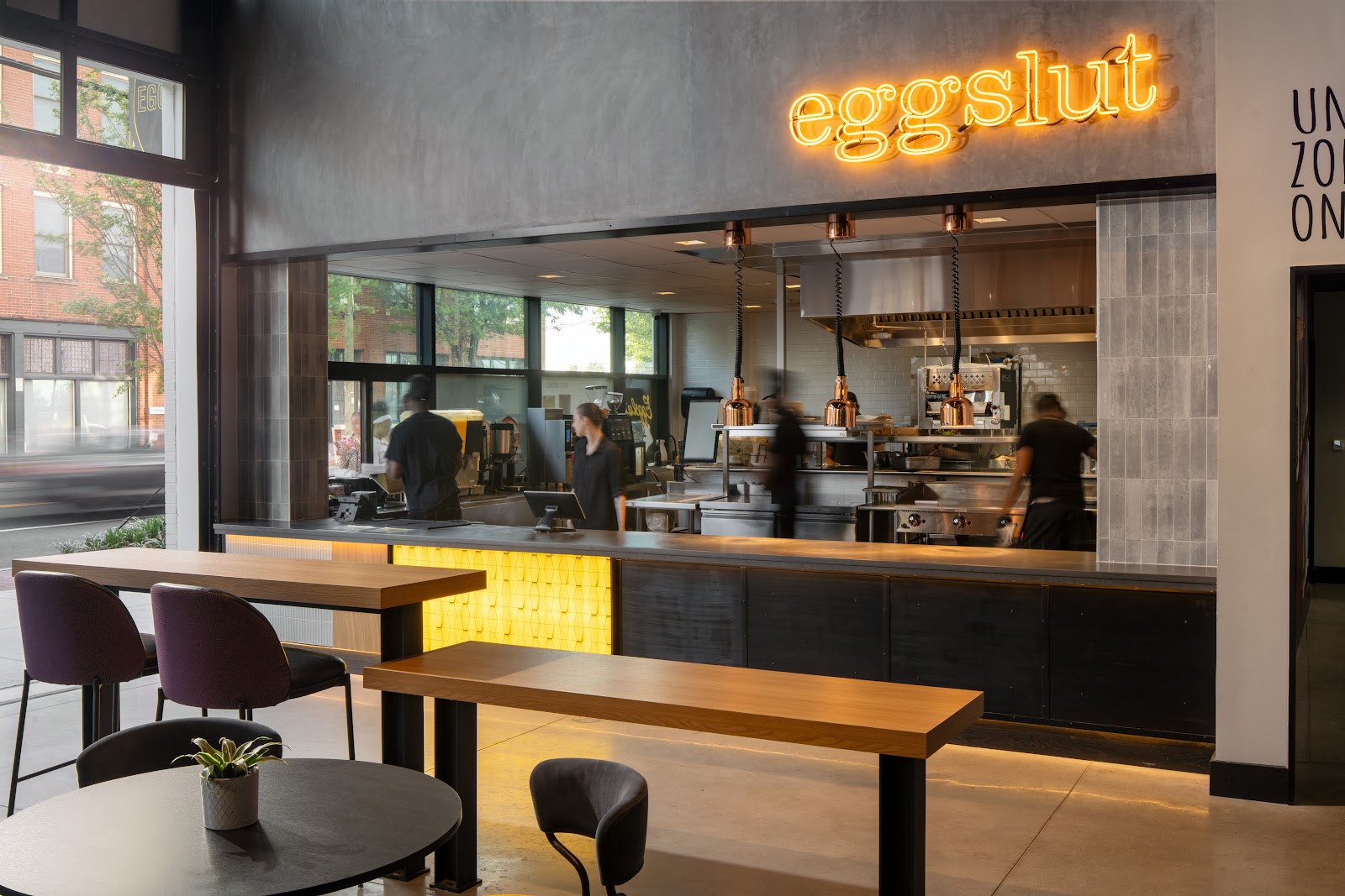 Lowkey Spots visual for Eggslut, a Breakfast sandwich / brunch in Downtown Atlanta / Moxy Atlanta Downtown.